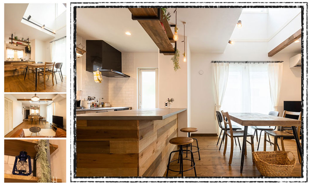 自然素材をふんだんに使ったおうちの画像